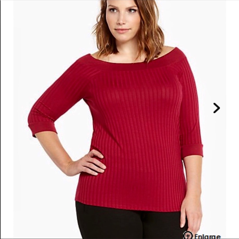 NWT Torrid Merlot red  scoop neck top size 3X